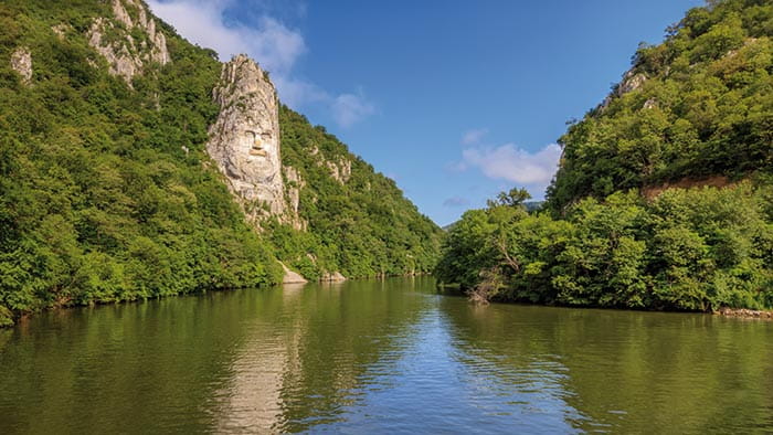 The Decebalus Face rock carving